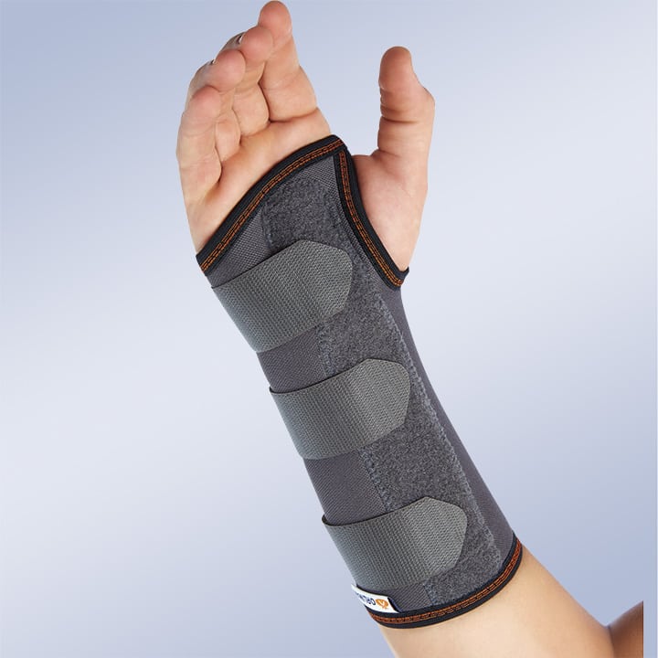 SEMI-RIGID IMMOBILISING WRIST SUPPORT WITH PALMAR SPLINT