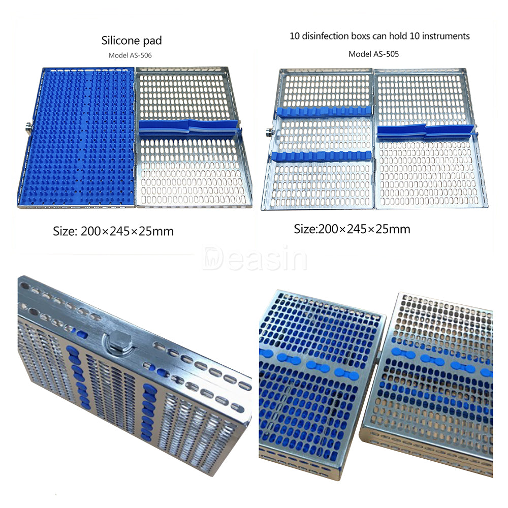 Dental Cassette for 10 pieces Instrument Autoclave Sterilization Tray Racks Box