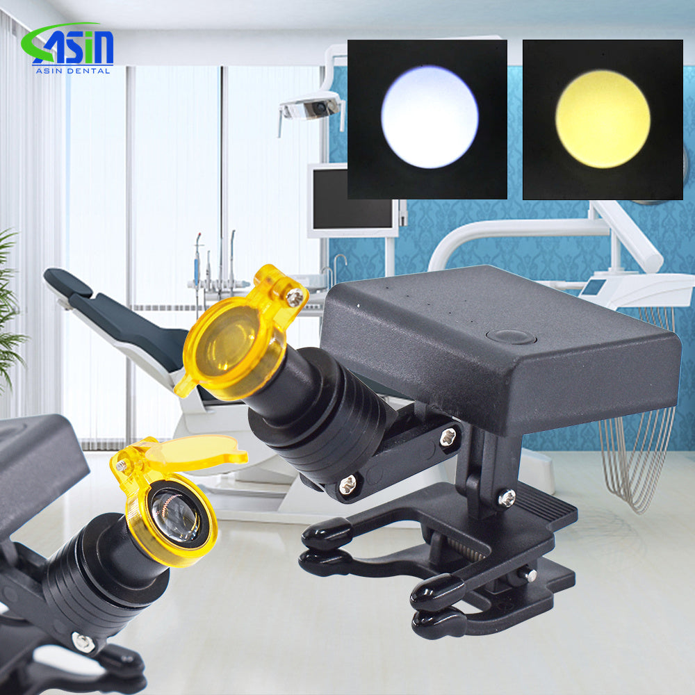New Dental Adjustable Wireless 5W Spotlight LED Headlamp With Clip Yellow Filter Other Dentistry Equipment