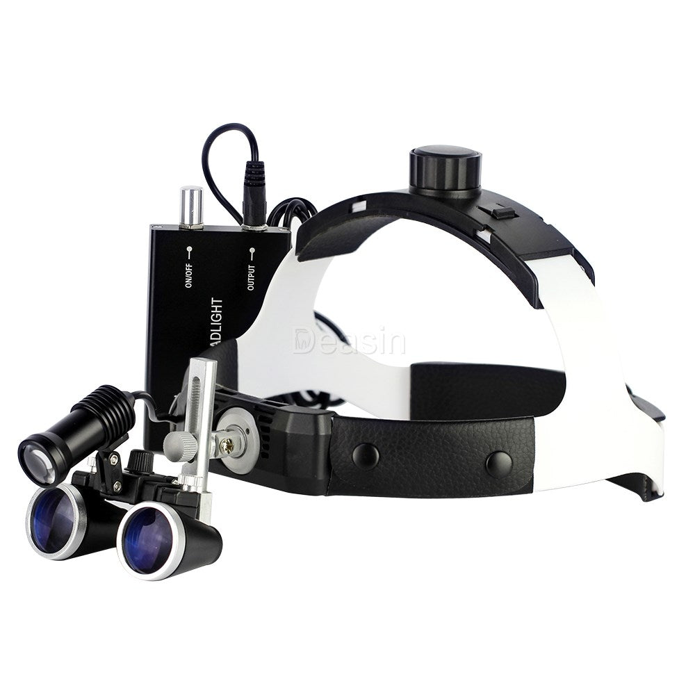 Optical Glass Dental Surgical Headband Binocular Loupe with Led Head Light