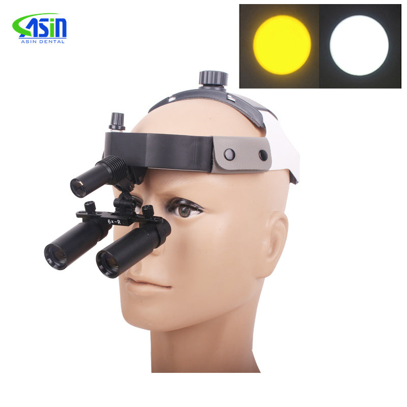 Dental High Quality DN600 5X / 6X Headband Binocular Medical Surgical Dental Loupes & LED Light Wireless Headlight Integration