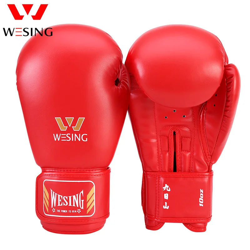 Wesing Professional Boxing Gloves Sanda Training Competition Adult Punching Mitts Black Luva Muay Thai Guantes De Boxeo
