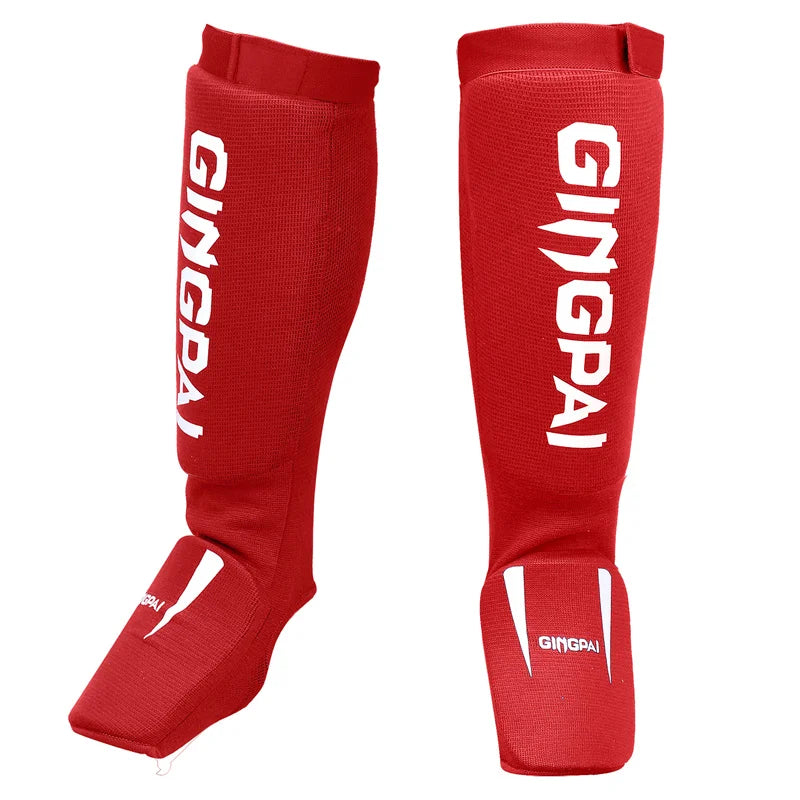 Youth/Adult MMA Boxing Shin Guards Kickboxing Ankle Support Equipment Karate Protectors Foot Shank Sanda Muay Thai Leggings DEO