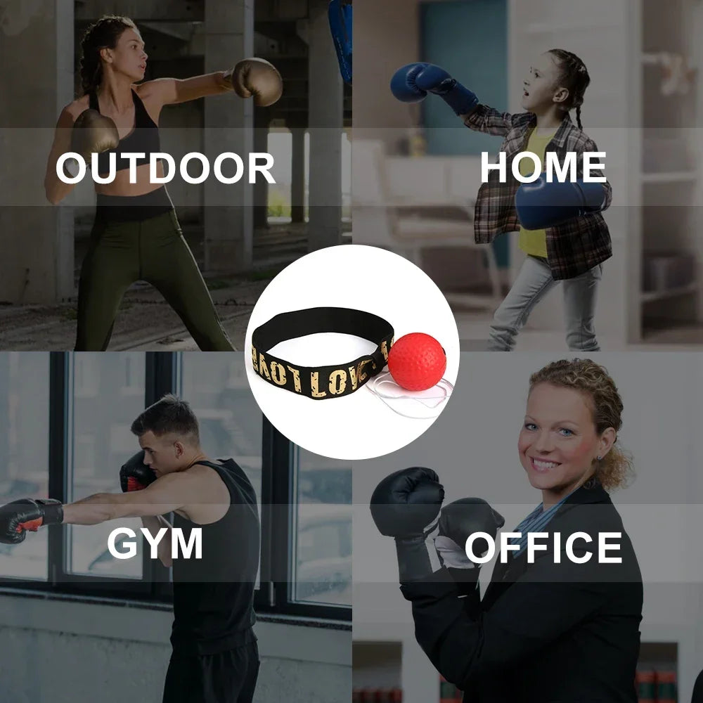 Boxing Speed Ball MMA Sanda Training Hand Eye Reaction Head-mounted PU Punch Ball Home Sandbag Fitness Boxing Equipment