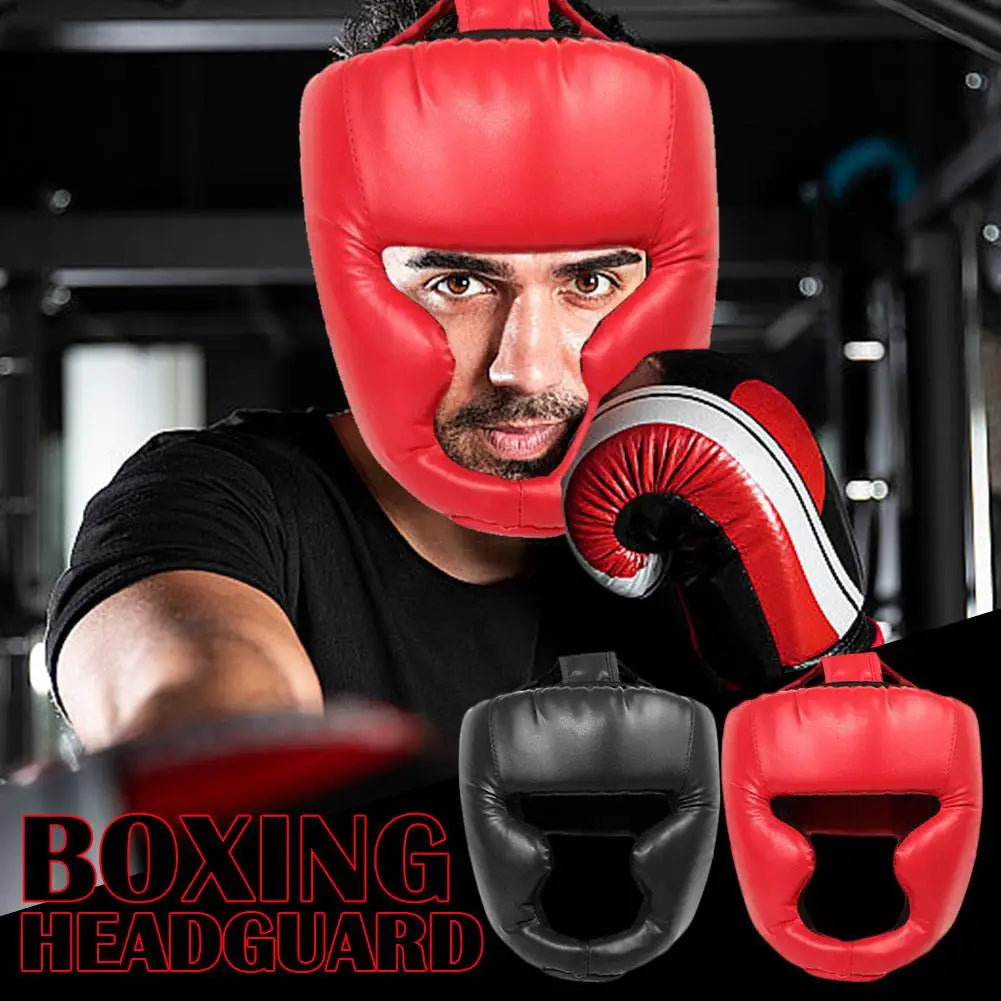 Full-covered Pu Boxing Helmet Kids Adults Muay Thai Equipment Headgear Guard Training Taekwondo Head Boxing Sparring Gym A8Z5