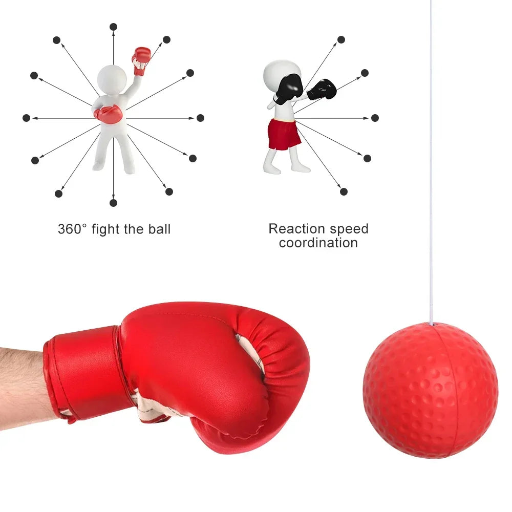 Boxing Speed Ball MMA Sanda Training Hand Eye Reaction Head-mounted PU Punch Ball Home Sandbag Fitness Boxing Equipment