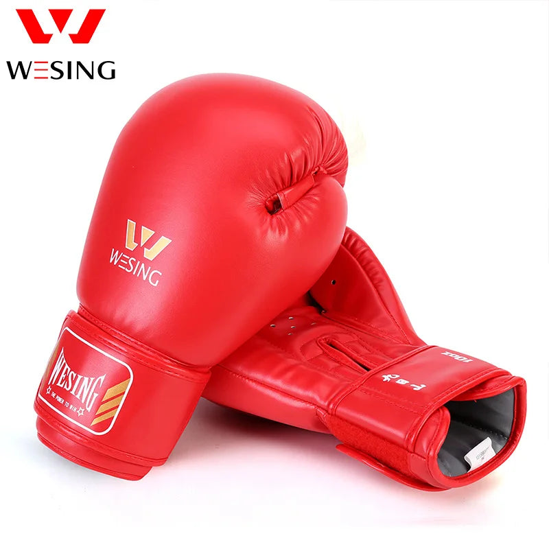 Wesing Professional Boxing Gloves Sanda Training Competition Adult Punching Mitts Black Luva Muay Thai Guantes De Boxeo
