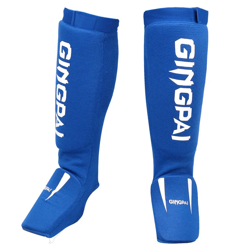 Youth/Adult MMA Boxing Shin Guards Kickboxing Ankle Support Equipment Karate Protectors Foot Shank Sanda Muay Thai Leggings DEO