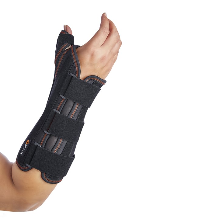 WRIST SUPPORT WITH RIGID PALMAR AND THUMB SPLINTS
