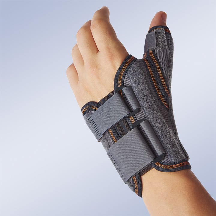 SEMI-RIGID IMMOBILISING WRIST SUPPORT WITH THUMB SPLINT