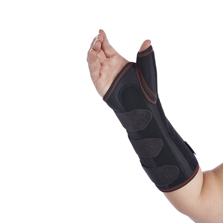 WRIST SUPPORT WITH RIGID PALMAR AND THUMB SPLINTS