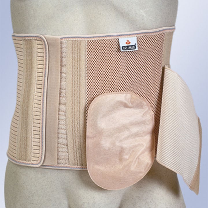 ABDOMINAL SUPPORT FOR OSTOMY PATIENTS WITH ORIFICE