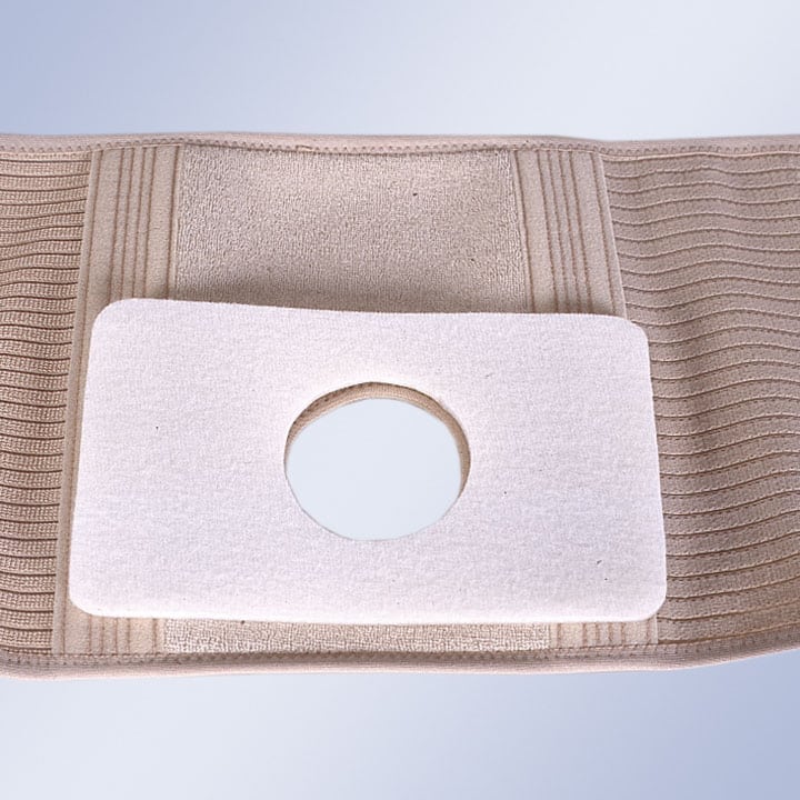 ABDOMINAL SUPPORT FOR OSTOMY PATIENTS WITH ORIFICE