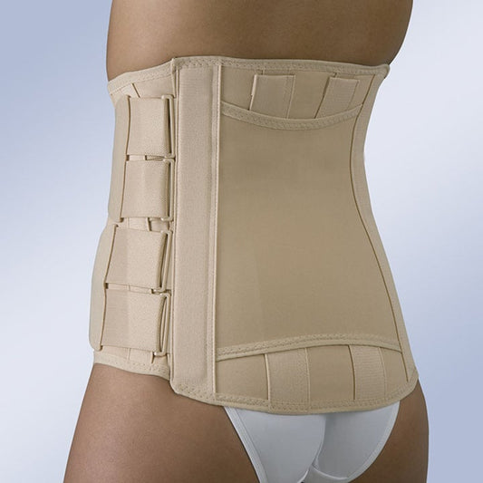 HIGH SEMI-RIGID LUMBAR BACK SUPPORT WITH VELCRO FASTENING