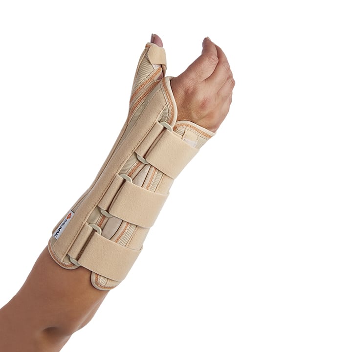 WRIST SUPPORT WITH RIGID PALMAR AND THUMB SPLINTS