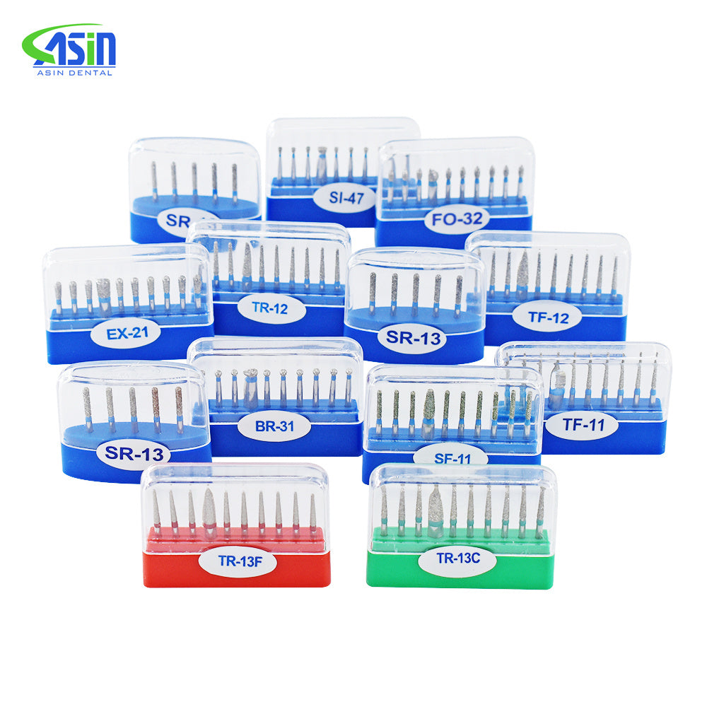 Dental High Speed Handpiece Surgical Diamond Burs 10pcs/box Can be customized