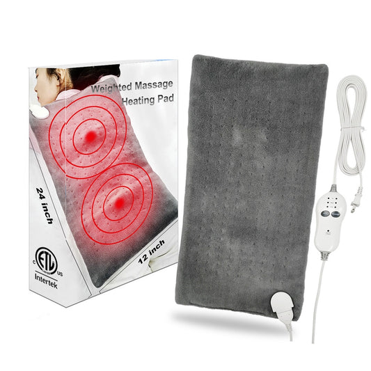 America US Plug 110V Low Voltage Electric Heated Massage Heating Pad For Back Pain Relief Large King Size Weighted Vibrate Pads