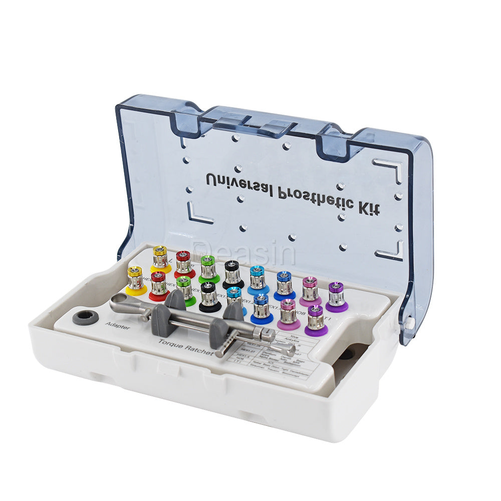 Asin new whole set Dental Implant Restoration tool kit Dental Universal Implant Torque Screwdrivers Wrench 10-70NCM with Drive