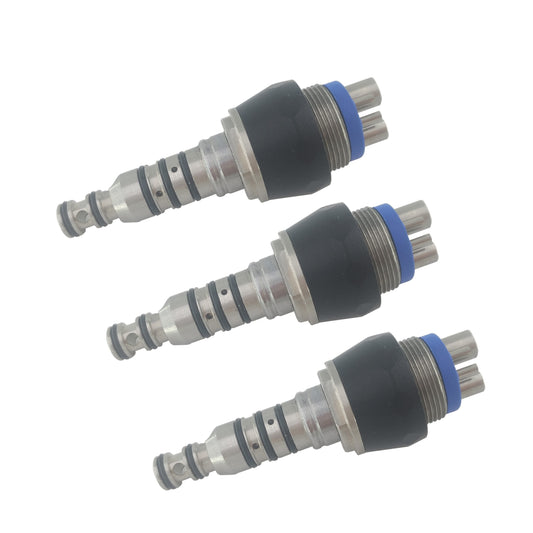 3 piece /set Dental Quick Coupling Coupler Fit KV Air Turbine fiber optic Handpiece 4 Hole