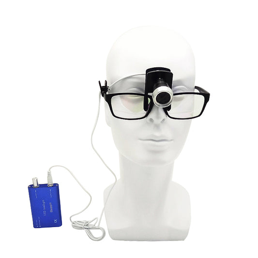 Dental Loupe 2.5X 3.5X Medical Binocular Loupe Magnifier LED Headlight Rechargeable Lithium Battery Magnifying Glasses 3W Lamp