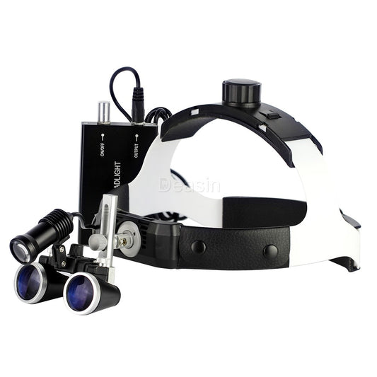 Optical Glass Dental Surgical Headband Binocular Loupe with Led Head Light