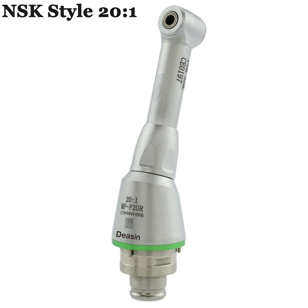 Dental 20:1 Reduction Contra Angle Handpiece Push button Head for Cordless Endodontic Endo Motor