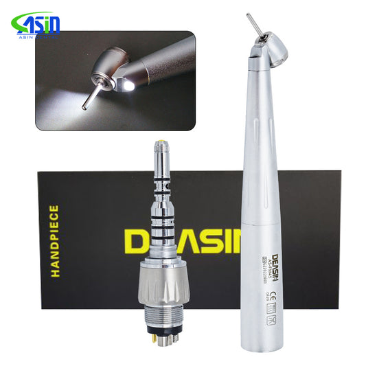Dental New High Speed 45 Degree KV Type Mini Head X450L Handpiece Fiber Optic LED Coupling Air Turbine Handpiece Dentistry Tools