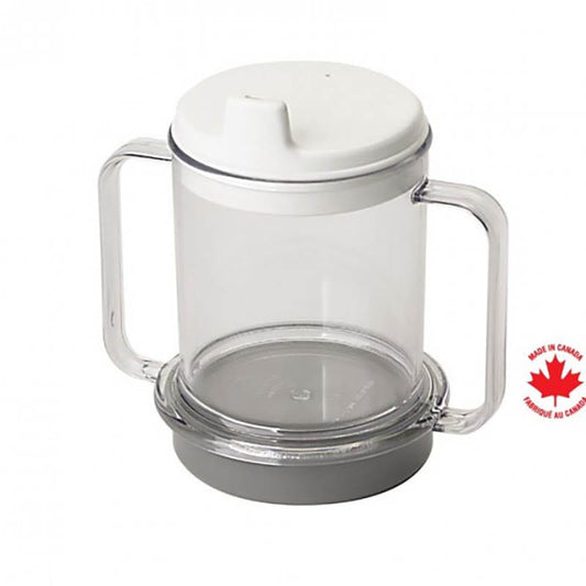 Weighted Double Handled Mug Non Slip Base with Lid