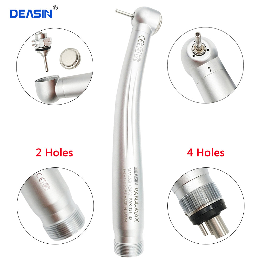 Dental High Speed Handpiece Air Turbina 4 Hole Handpiece E-generator Large Head Cartridges 3 Water Spray Fit Dentistry Equipment