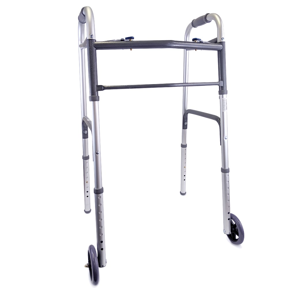 Two-Button Walker with Wheels-Adult