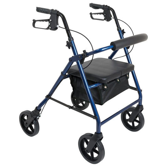 Deluxe Folding Rollator - Blue
